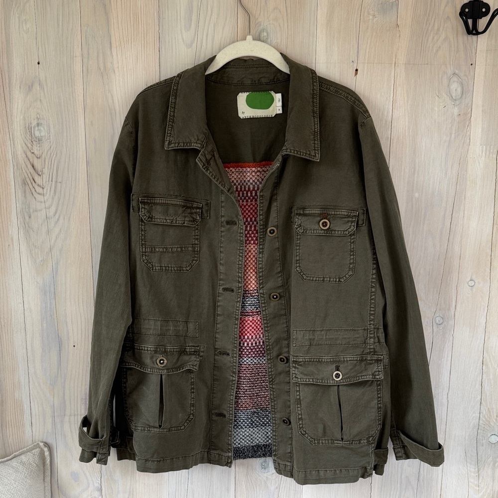 Anthropologie Jacket with Knit Wool Pattern Back Size M